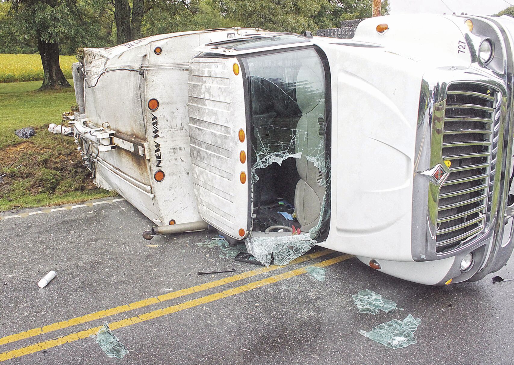 Garbage truck crash